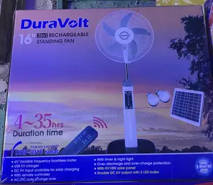 16” Duravolt Solar and Rechargeable Fan