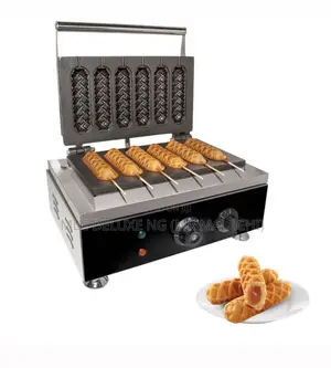 6 Stick Commercial Hot Dog Waffle Maker / Stick Waffle Maker