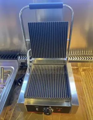 Electric Grooved Grill / Contact Toaster Up and Down Heating