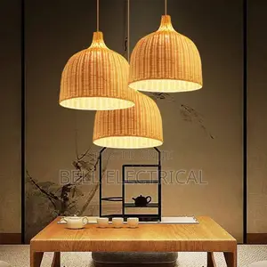Bamboo Pendant Lamp Hand Knitted Chinese Style