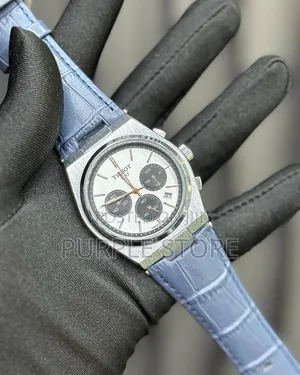Tissot Chronograph  Blue  Leather  Watch 