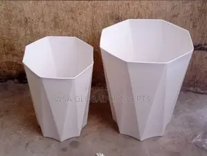 Rectangular Shape White Fiber Plastic Flower Pot