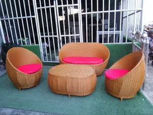 Four Seaters Rattan Sofa Sets.