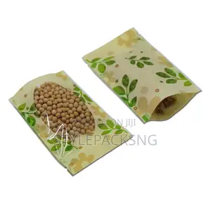 Flowered Self Stand Nylon Pouch 12cm X 20cm