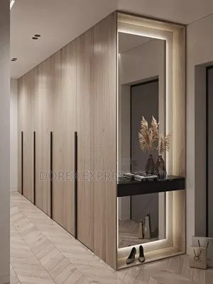 Timeless Warmth: Oak-finished Wardrobe With Display Niche.