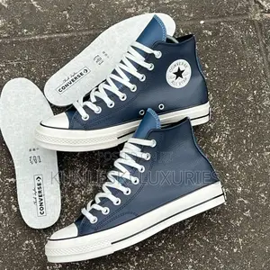 Original Converse Chunk 70 Leather Blue Sneakers