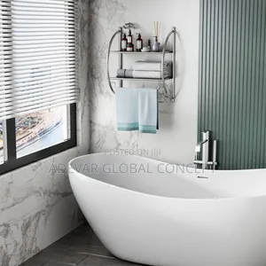 2 Tier Bathroom/Commodity Shelf With Towel Rails Rack