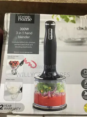 George Home Black Glossy 3 In 1 Hand Blender