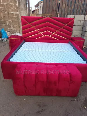 Quality 6x6ft Padded Bedframe With Sides Drawers