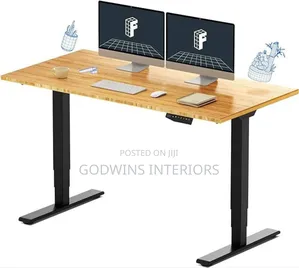 Adjustable Height Electric Standing Desk(1.6mtr) Brown Top