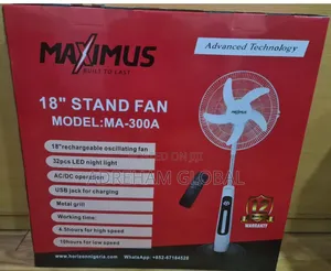 18 Inches Maximus Rechargeable Standing Fan With Remote