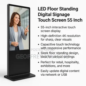 55"Led Floor Standing Digital Signage Touch Screen|Ultra Hd