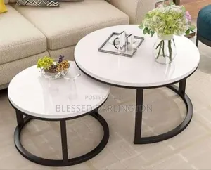 Marble Top and Iron Leg Center Table