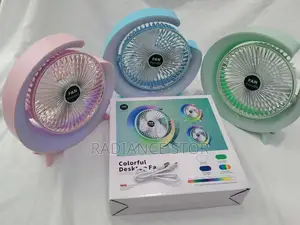 Rechargeable Fan With Multi Color Light