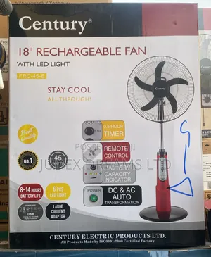 Century Rechargeable Fan 18"