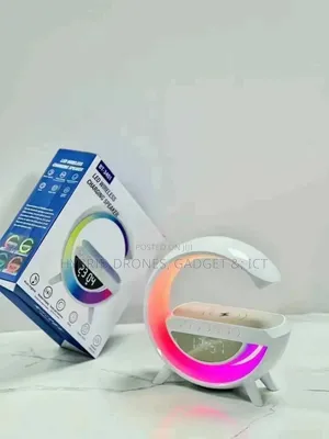 RGB Bluetooth Speaker With Wireless Charging + Led Clock