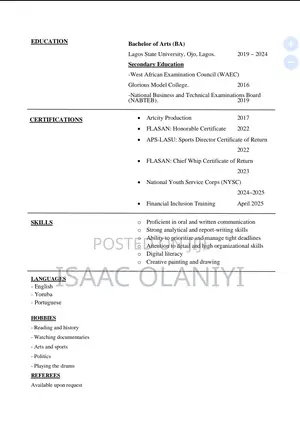Part-Time Weekend CV