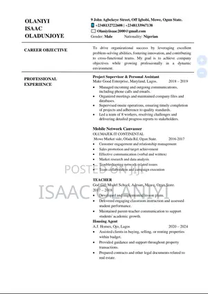 Part-Time Weekend CV