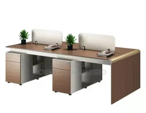 8 Seater Brown Office Workstation Table