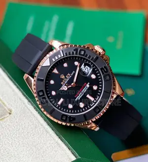 Rolex Quality Luxury Men Rubber Strap Wristwatch