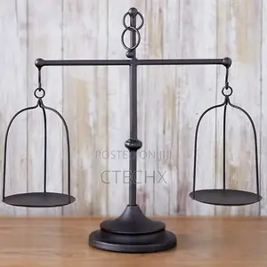Farm House Scale Candleholder Vintage Table Decor Metal