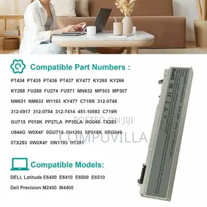 Pt434 Battery For Dell Precision M6500
