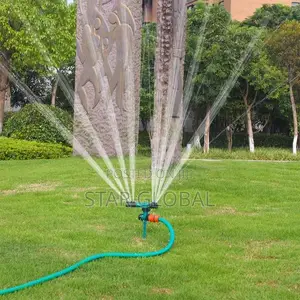 Achieve Watering With Adjustable 3-Nozzle Rotating Sprinkler