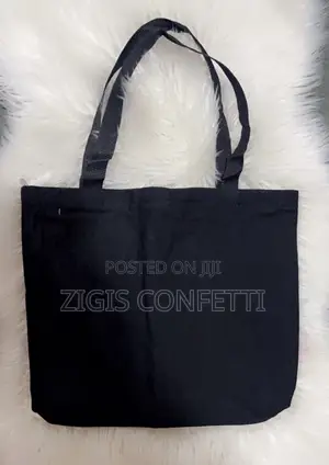 Black Canvas Bags With Zipper