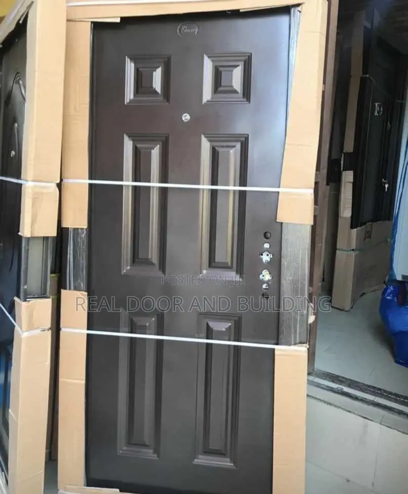 6 Panel Brown Steel Door