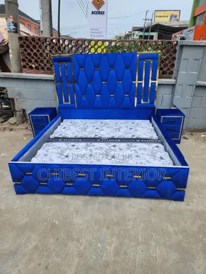 Brand New 6by6 Blue Colour Padded Bed.
