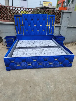 Padded Upholstery Six by Six Bed Frame.