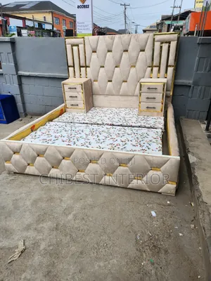 6by6 Cream Colour Padded Bed Stand.