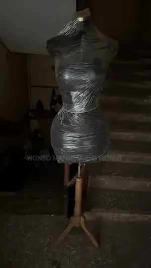 Size 12 Black Female Body Form With Tripod Wooden Base