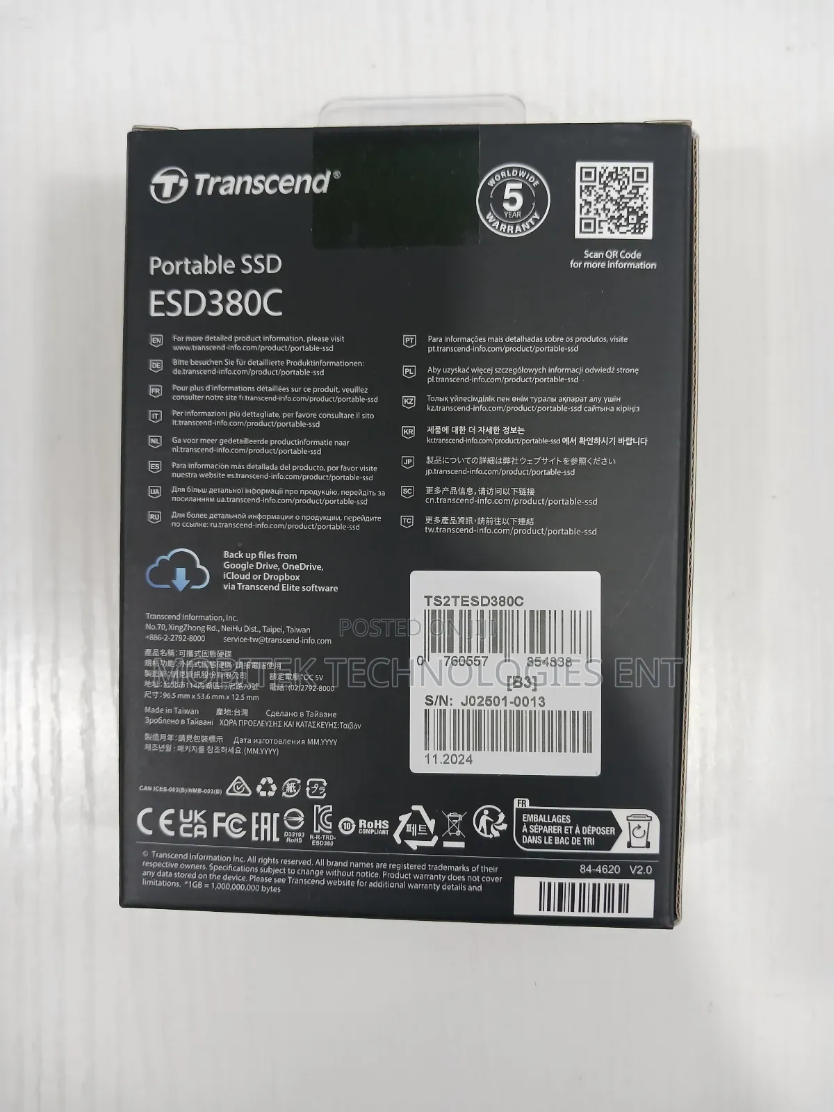 2tb Transcend External SSD Solid Drive /Sandisk/Samsung