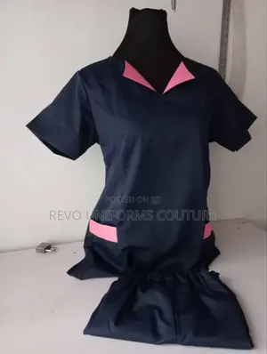 Black Combined Pink Nanny's Uniform