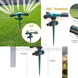 Adjustable 3-Nozzle Sprinkler for Targeted 360° Watering