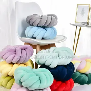 Bluethy Round Knotted Ball Braided Design Breathable Pillow