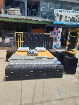 Black Versace-Like 6by6 Bed Stand.