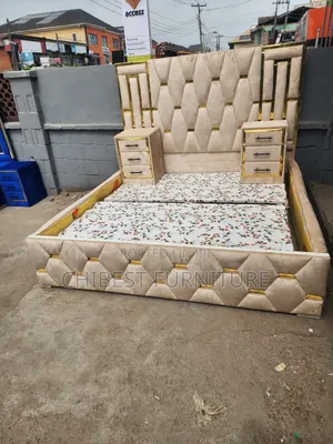 Executive 6by6 Upholstery Bed Stand With Two Side Cupboards