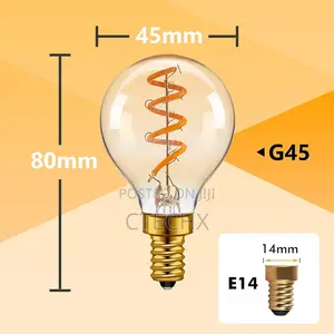 E14 Led Golfball Filament Bulb, G45 3w Globe Screw Pack of 6