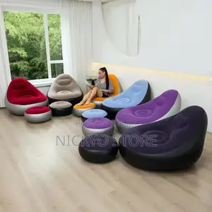 Inflatable Sofa Chair With Leg Rest and Manual Pump