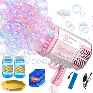 Rechargeable 64 Holes Bazooka Bubble Gun