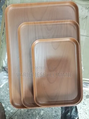 Rectangular Imitation Wood Color Serving Tray