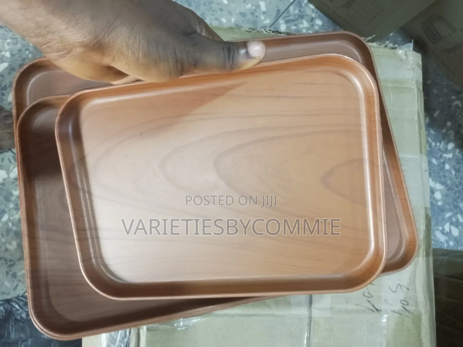 Rectangular Imitation Wood Color Serving Tray