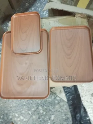 Rectangular Imitation Wood Color Serving Tray