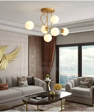 New Model Glass Hanging Light, Gold Black
