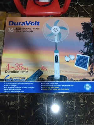 Duravolt DRF-3916 16′′ Rechargeable Solar Fan