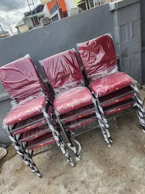 Red Coloured Single Chairs Used in Halls, Schools, Churches