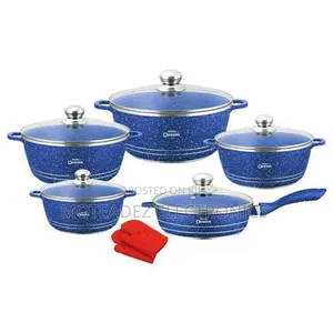 Royal Dessini 12pcs Granite Series Glass Lid Cookware Sets