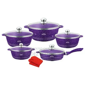 Royal Dessini 12pcs Granite Series Glass Lid Cookware Sets